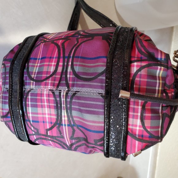 Euc Vintage Coach Poppy Tartan 2way Shoulder Bag c - Picture 6 of 13